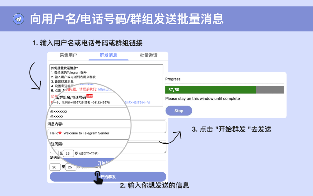 电报如何群发消息？